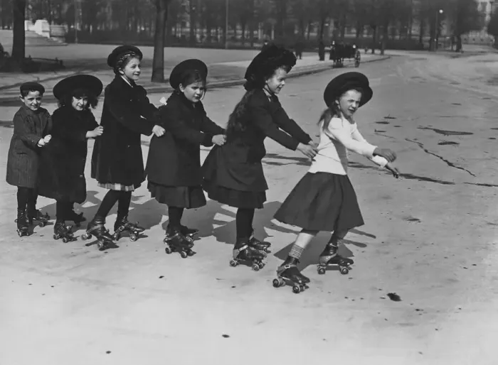 Framed Print : Roller Skating Children Framed Print : Roller Skating Children