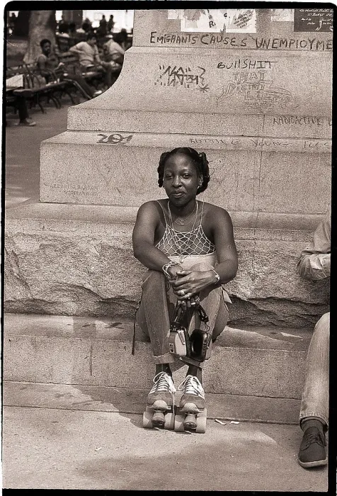 Framed Print : Roller Skating Woman Rests