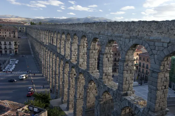 Framed Print : Roman Aqueduct in Segovia spain