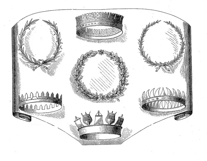 Framed Print : Roman crowns in ancient Rome, the history of ancient Rome, Roman Empire, Italy, Historical, digitally restored reproduction of a 19th century original Framed Print : Roman crowns in ancient Rome, the history of ancient Rome, Roman Empire, Italy, Historical, digitally restored reproduction of a 19th century original