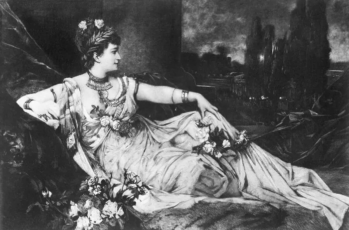 Framed Print : Roman Empress Reclined with Flowers Framed Print : Roman Empress Reclined with Flowers
