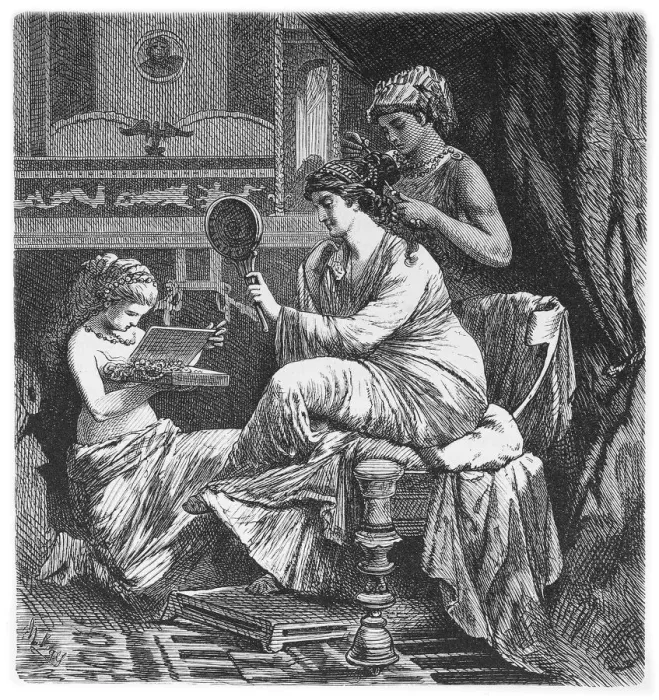 Framed Print : Roman Lady at her Toilet