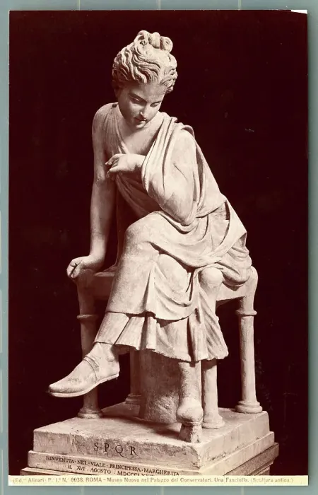 Framed Print : Roman Sculpture of Young Woman Sitting Framed Print : Roman Sculpture of Young Woman Sitting