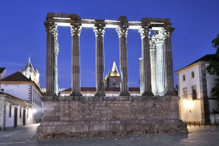 Framed Print : Roman Temple of Diana in Evora at night, UNESCO World Heritage Site, Alentejo, Portugal, Europe Framed Print : Roman Temple of Diana in Evora at night, UNESCO World Heritage Site, Alentejo, Portugal, Europe