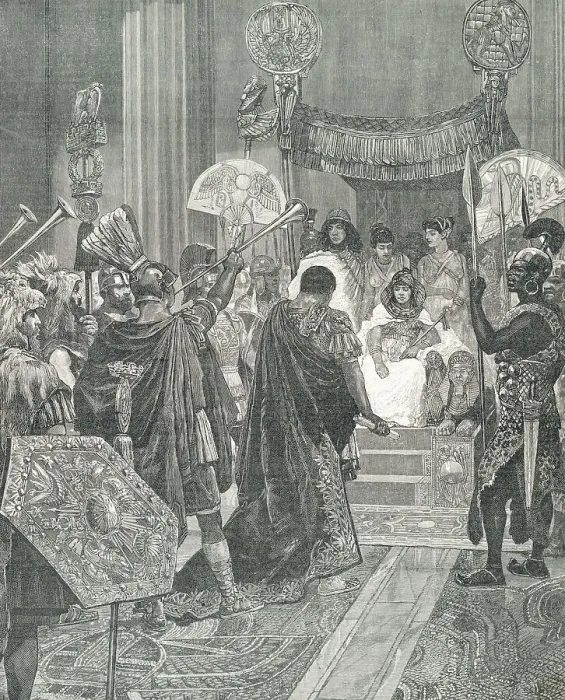 Framed Print : Roman Visitor at Cleopatra's Throne Framed Print : Roman Visitor at Cleopatra's Throne