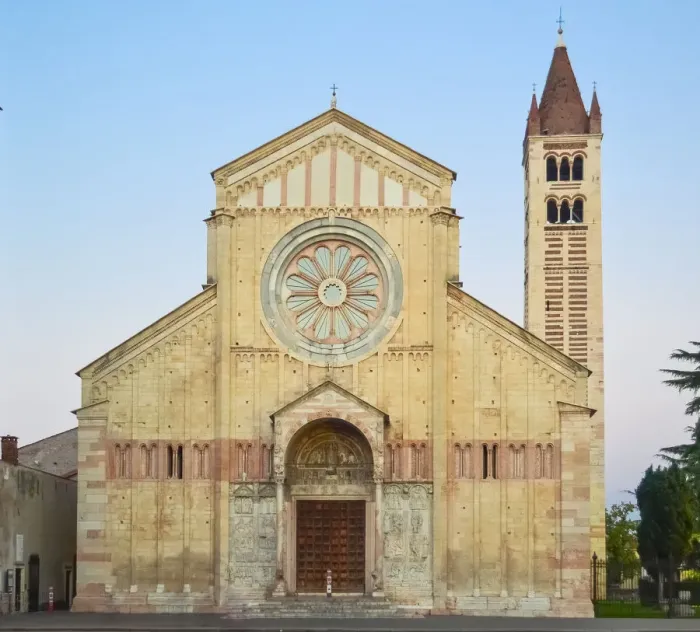 Framed Print : Romanesque basilica of San Zeno facade at dusk, Verona, Italy Framed Print : Romanesque basilica of San Zeno facade at dusk, Verona, Italy