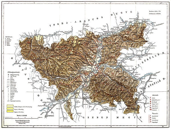 Romania. Antique map of Romania