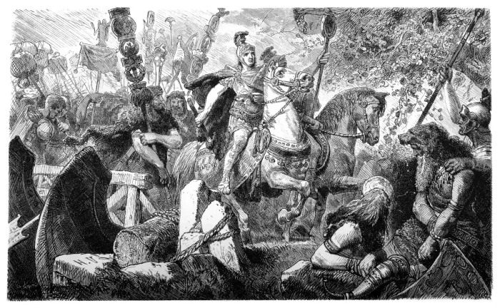 Framed Print : The Romans under the command of General Drusus invade Germany Framed Print : The Romans under the command of General Drusus invade Germany