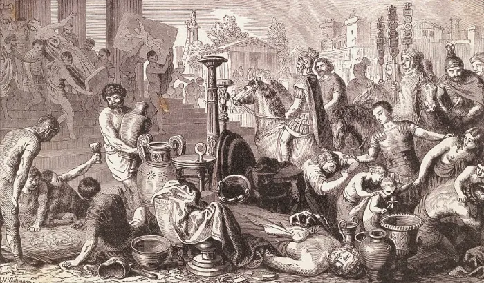 Framed Print : Romans Plundering Corinth Framed Print : Romans Plundering Corinth