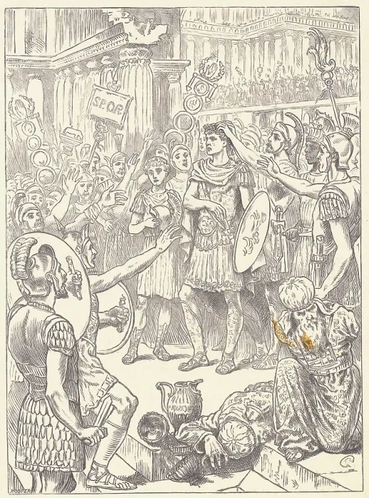 Framed Print : Romans Proclaiming Their Leader Framed Print : Romans Proclaiming Their Leader