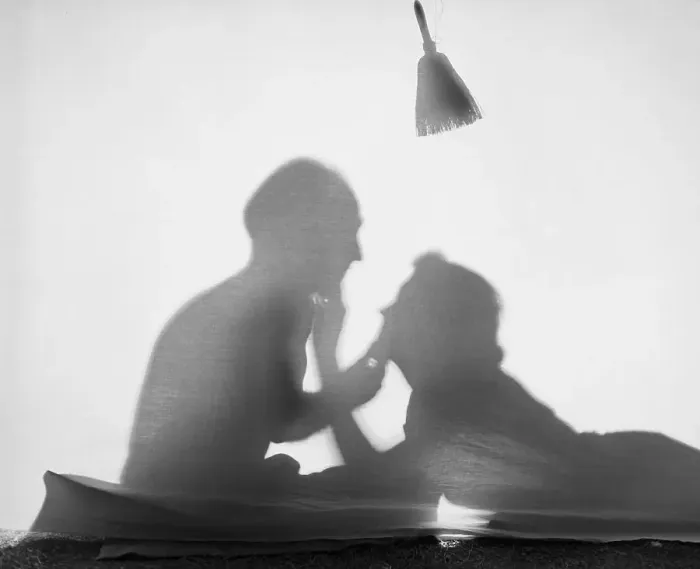 Framed Print : Romantic Couple Silhouetted in a Tent