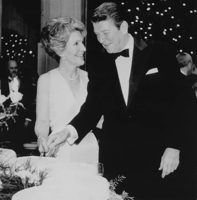 Framed Print : Ronald and Nancy Reagan Cutting Cake Framed Print : Ronald and Nancy Reagan Cutting Cake
