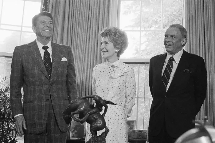 Framed Print : Ronald and Nancy Reagan with Frank Sinatra Framed Print : Ronald and Nancy Reagan with Frank Sinatra