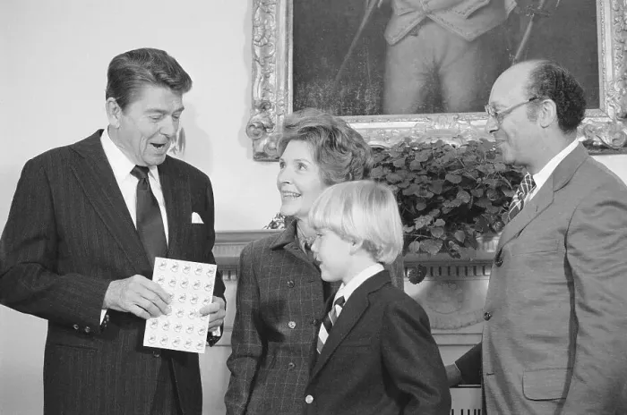 Framed Print : Ronald and Nancy Reagan Receiving Traditional Gift Framed Print : Ronald and Nancy Reagan Receiving Traditional Gift