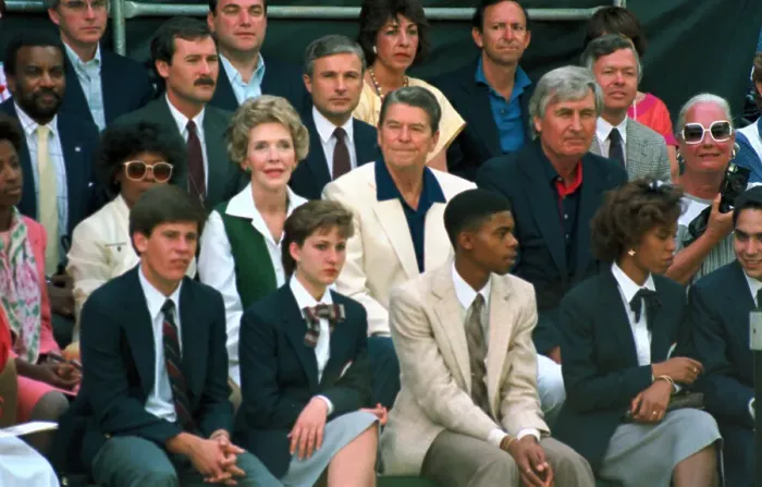 Framed Print : Ronald and Nancy Reagan Watching Tennis Framed Print : Ronald and Nancy Reagan Watching Tennis