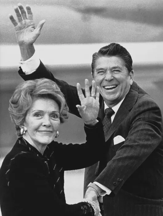 Framed Print : Ronald and Nancy Reagan Waving Framed Print : Ronald and Nancy Reagan Waving