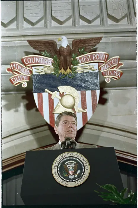 Framed Print : Ronald Reagan Addressing Cadets Framed Print : Ronald Reagan Addressing Cadets