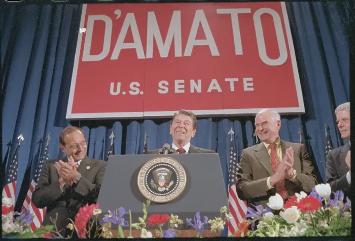 Framed Print : Ronald Reagan and Alfonse D'Amato Framed Print : Ronald Reagan and Alfonse D'Amato