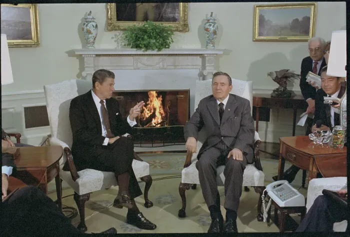 Framed Print : Ronald Reagan and Andrei Gromyko