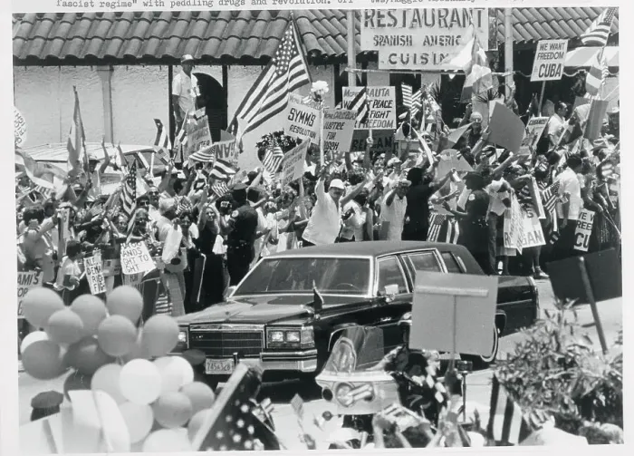 Framed Print : Ronald Reagan Arriving Little Havana