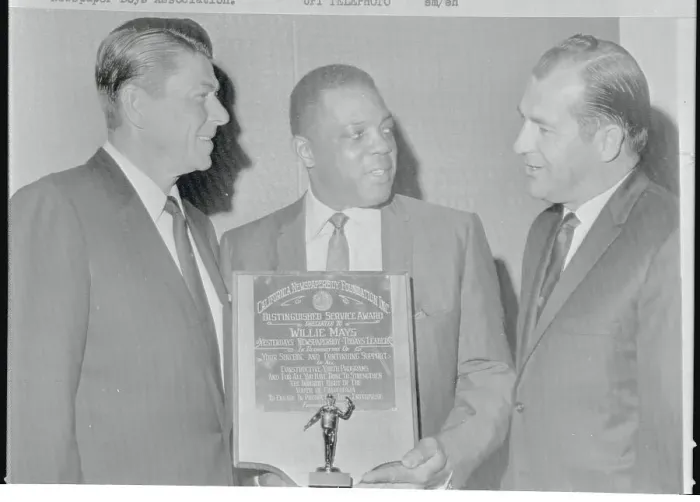 Framed Print : Ronald Reagan Attending Willie Mays Honorarium Framed Print : Ronald Reagan Attending Willie Mays Honorarium