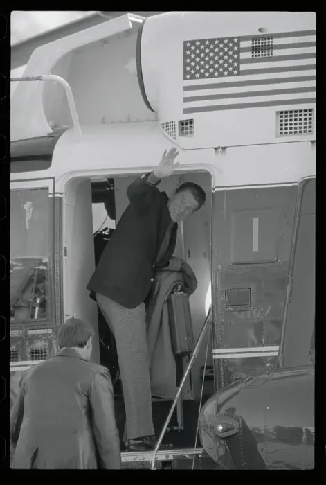 Framed Print : Ronald Reagan Boarding Helicopter Framed Print : Ronald Reagan Boarding Helicopter