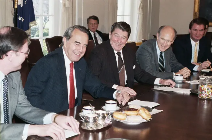 Framed Print : Ronald Reagan and Bob Dole Laughing Framed Print : Ronald Reagan and Bob Dole Laughing