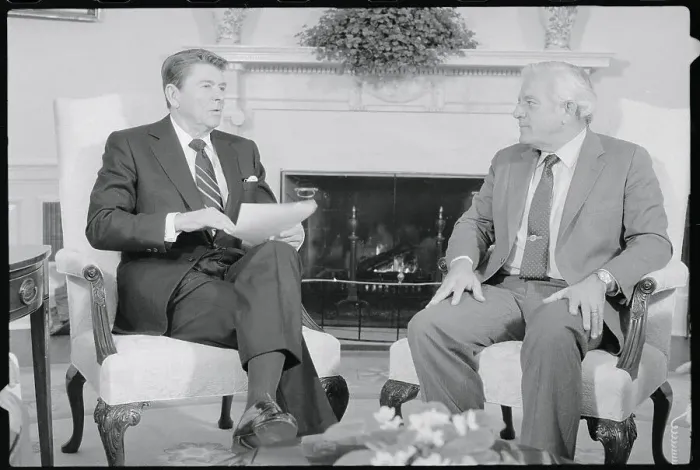 Framed Print : Ronald Reagan and Carlos Romero-Barcelo Framed Print : Ronald Reagan and Carlos Romero-Barcelo