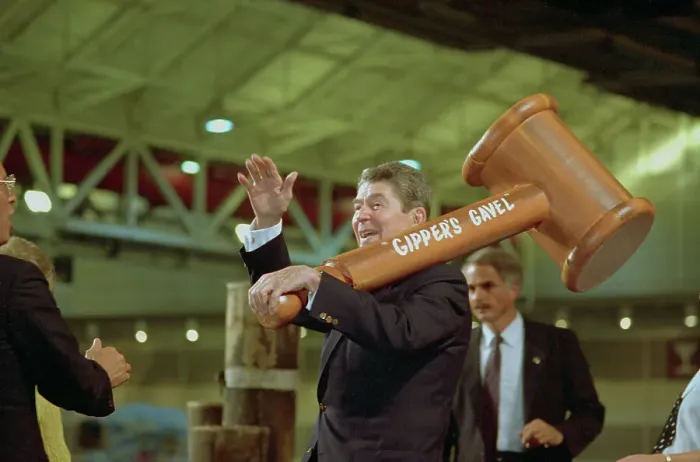 Framed Print : Ronald Reagan Carrying Gavel Framed Print : Ronald Reagan Carrying Gavel