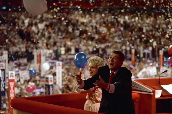 Framed Print : Ronald Reagan Catching a Balloon Framed Print : Ronald Reagan Catching a Balloon