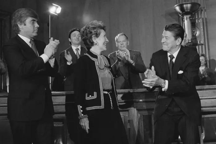 Framed Print : Ronald Reagan Congratulating His Wife Framed Print : Ronald Reagan Congratulating His Wife
