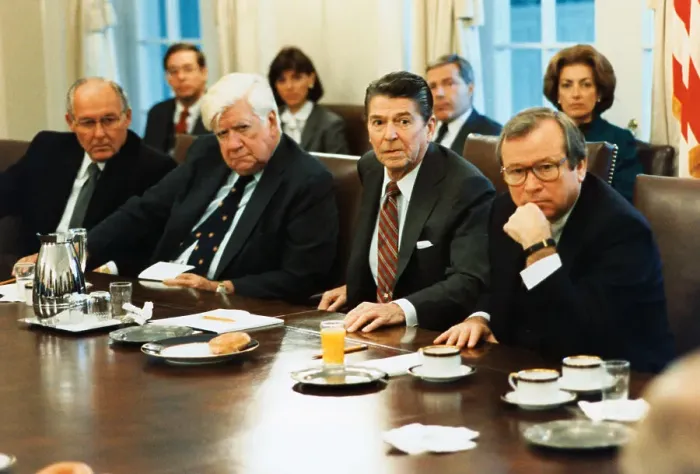 Framed Print : Ronald Reagan and Congress Members Framed Print : Ronald Reagan and Congress Members
