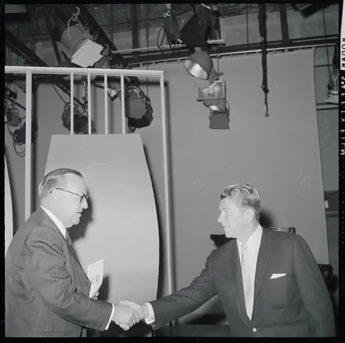 Framed Print : Ronald Reagan and Edmund Brown Shaking Hands Framed Print : Ronald Reagan and Edmund Brown Shaking Hands