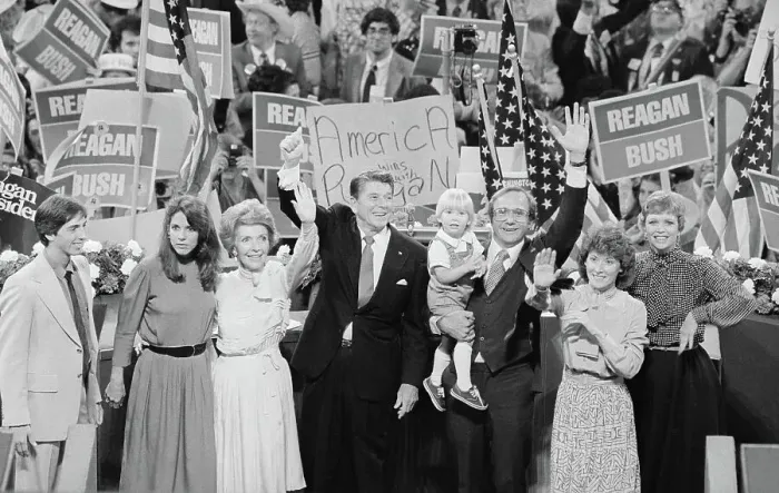 Framed Print : Ronald Reagan with Family at Convention Framed Print : Ronald Reagan with Family at Convention