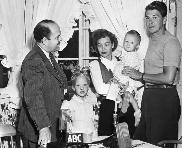 Framed Print : Ronald Reagan and Family Being Interviewed Framed Print : Ronald Reagan and Family Being Interviewed