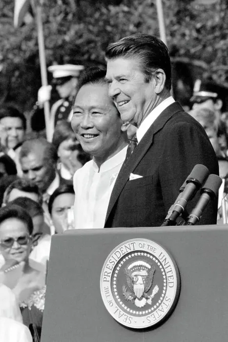 Framed Print : Ronald Reagan with Ferdinand Marcos Framed Print : Ronald Reagan with Ferdinand Marcos