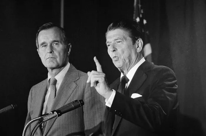 Framed Print : Ronald Reagan and George Bush Framed Print : Ronald Reagan and George Bush