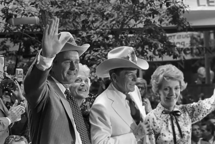 Framed Print : Ronald Reagan and George Bush Waving Framed Print : Ronald Reagan and George Bush Waving