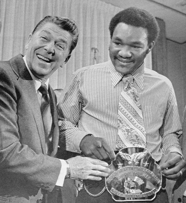 Framed Print : Ronald Reagan with George Foreman Framed Print : Ronald Reagan with George Foreman