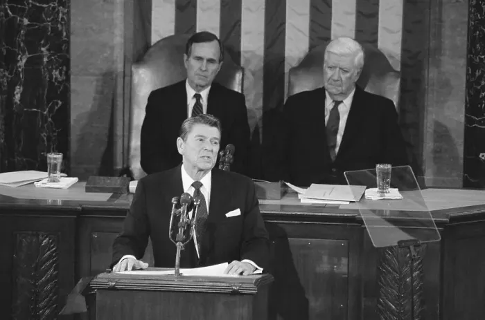 Framed Print : Ronald Reagan Giving Address Framed Print : Ronald Reagan Giving Address