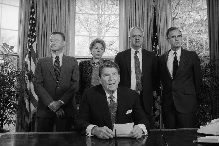 Framed Print : Ronald Reagan Giving Speech with Peers in Foreground Framed Print : Ronald Reagan Giving Speech with Peers in Foreground