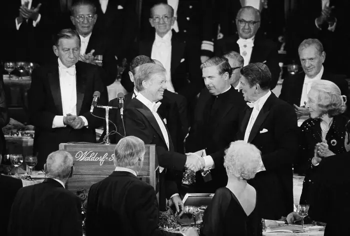 Framed Print : Ronald Reagan Greeting Jimmy Carter Framed Print : Ronald Reagan Greeting Jimmy Carter