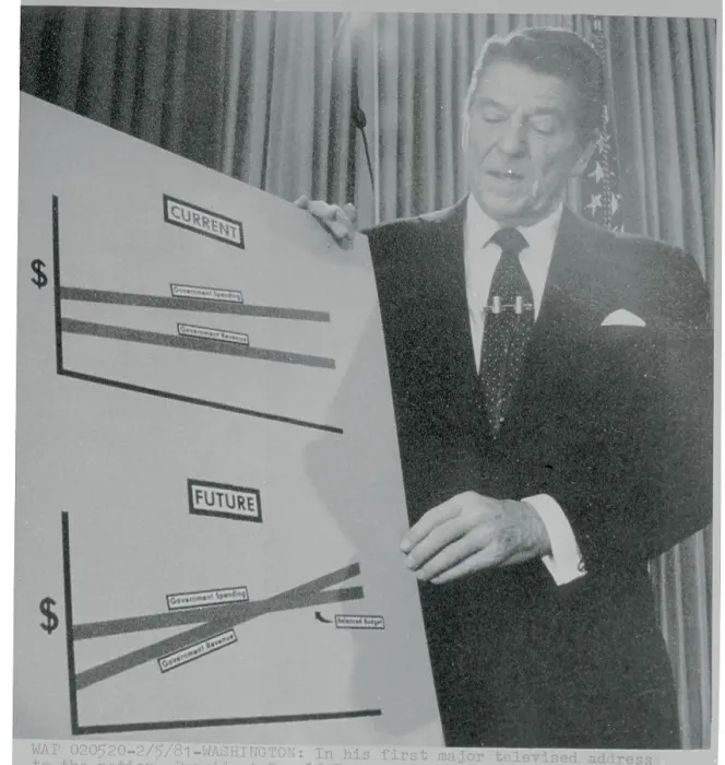 Framed Print : Ronald Reagan Holding a Chart Framed Print : Ronald Reagan Holding a Chart