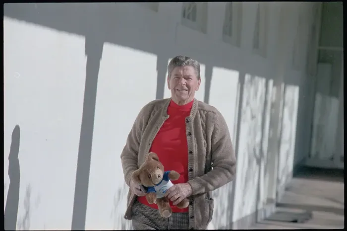 Framed Print : Ronald Reagan Holding Teddy Bear Framed Print : Ronald Reagan Holding Teddy Bear