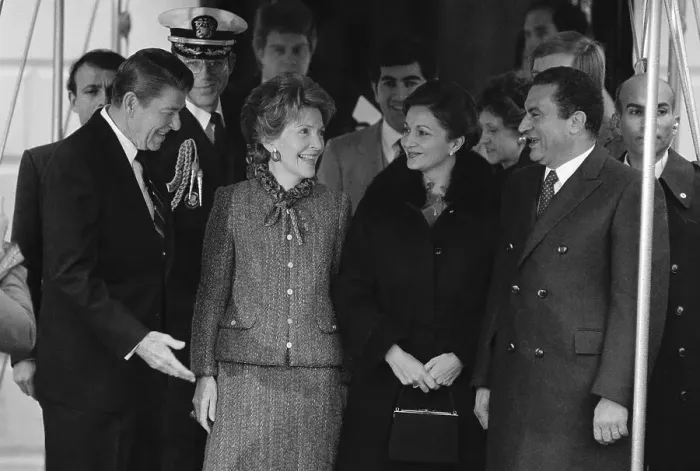 Framed Print : Ronald Reagan and Hosni Mubarak Framed Print : Ronald Reagan and Hosni Mubarak