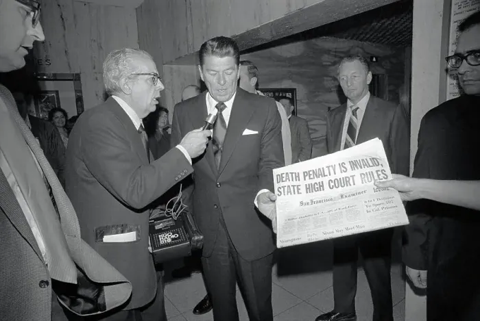Framed Print : Ronald Reagan Being Interviewed Framed Print : Ronald Reagan Being Interviewed
