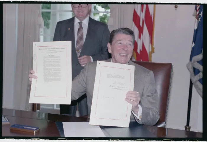 Framed Print : Ronald Reagan Issuing Proclamation
