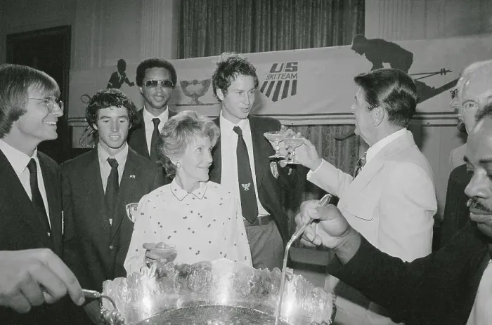 Framed Print : Ronald Reagan and John McEnroe Toasting