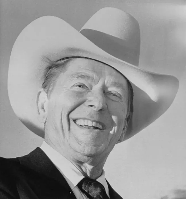 Framed Print : Ronald Reagan in Large Hat Framed Print : Ronald Reagan in Large Hat