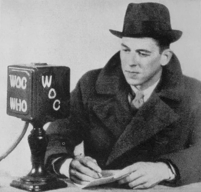 Framed Print : Ronald Reagan Making a Radio Broadcast Framed Print : Ronald Reagan Making a Radio Broadcast